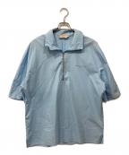 maison kitsuneメゾンキツネ）の古着「ハーフジップシャツ」｜ブルー