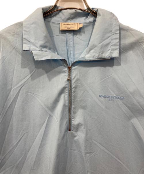 maison kitsune（メゾンキツネ）MAISON KITSUNE (メゾンキツネ) ハーフジップシャツ ブルー サイズ:Lの古着・服飾アイテム