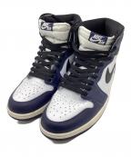 NIKEナイキ）の古着「ハイカットスニーカー」｜ホワイト×ネイビー