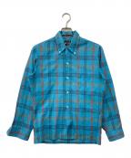 TOWN CRAFTタウンクラフト）の古着「ボタンダウンチェックシャツ」｜ブルー
