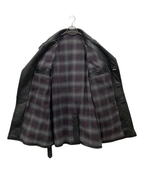 フランス軍（フランスグン）フランス軍 (フランス軍) レザーコート ブラック サイズ:表記無しの古着・服飾アイテム