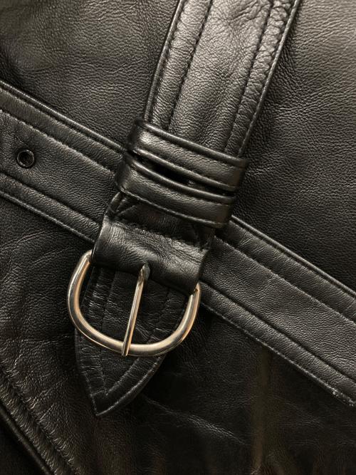 フランス軍（フランスグン）フランス軍 (フランス軍) レザーコート ブラック サイズ:表記無しの古着・服飾アイテム