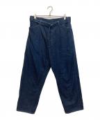 COMOLIコモリ）の古着「デニムベルテッドパンツ」｜インディゴ