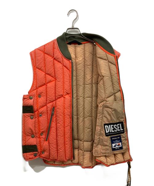 DIESEL（ディーゼル）DIESEL (ディーゼル) ダウンベスト オレンジ サイズ:L 未使用品の古着・服飾アイテム
