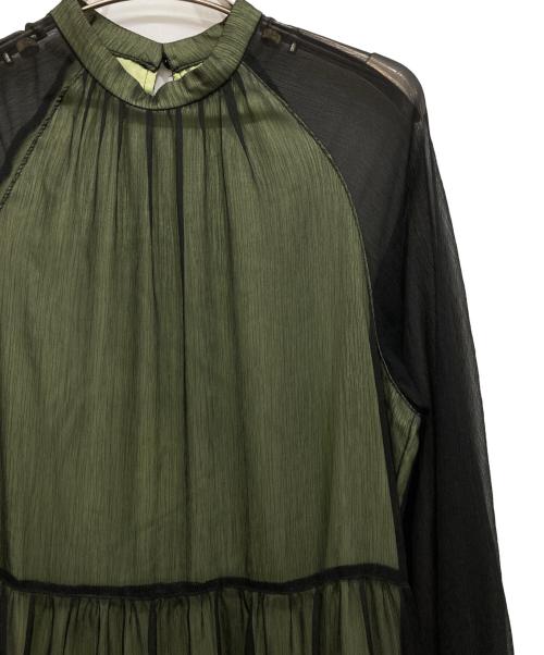 AKTE（アクテ）AKTE (アクテ) ロングシフォンワンピース ブラック サイズ:FREEの古着・服飾アイテム