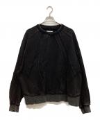 MAISON SPECIALメゾンスペシャル）の古着「プライムオーバーエイリアンスウェットクルーネックプルオーバー」｜ブラック