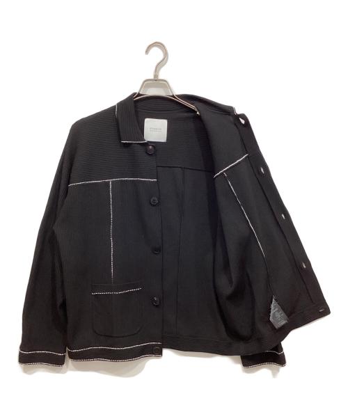 STUDIOUS（ステュディオス）STUDIOUS (ステュディオス) ハンドステッチニットポロカーディガン ブラック サイズ:2の古着・服飾アイテム