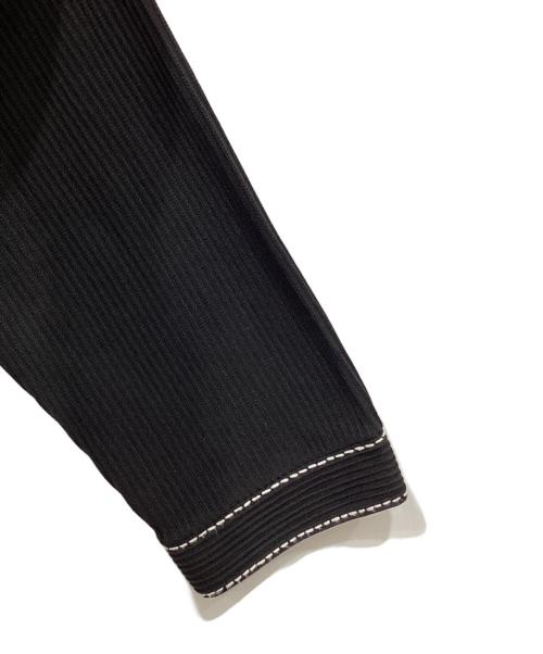 STUDIOUS（ステュディオス）STUDIOUS (ステュディオス) ハンドステッチニットポロカーディガン ブラック サイズ:2の古着・服飾アイテム