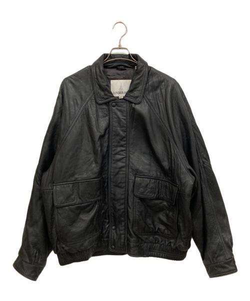 london fog（ロンドンフォグ）london fog (ロンドンフォグ) レザージャケット ブラック サイズ:XLの古着・服飾アイテム