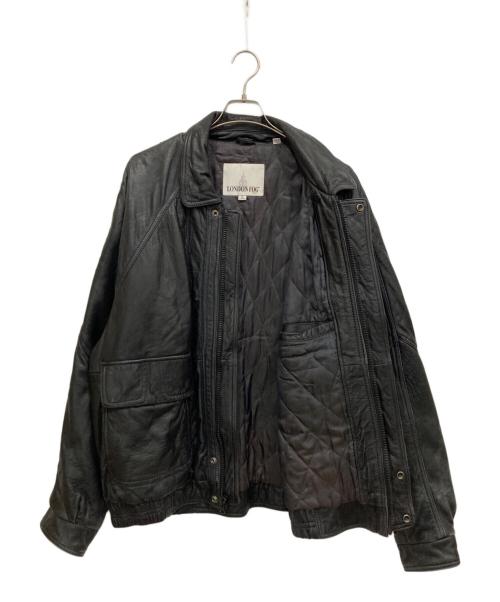 london fog（ロンドンフォグ）london fog (ロンドンフォグ) レザージャケット ブラック サイズ:XLの古着・服飾アイテム