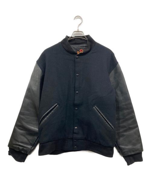 GAME（ゲーム）GAME (ゲーム) ウール切替スタジャン ブラック サイズ:Lの古着・服飾アイテム