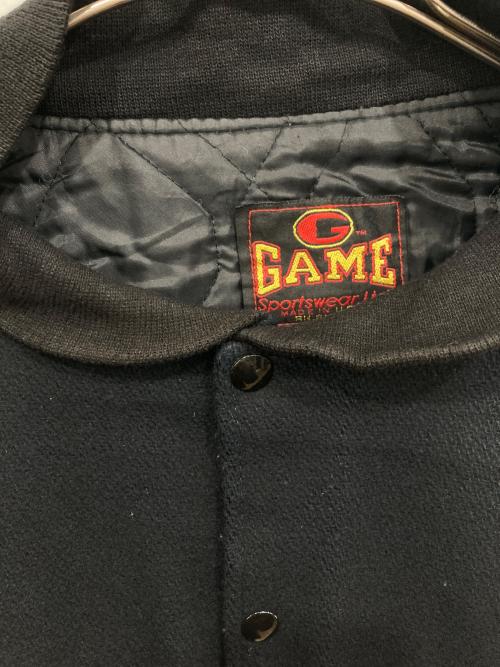 GAME（ゲーム）GAME (ゲーム) ウール切替スタジャン ブラック サイズ:Lの古着・服飾アイテム