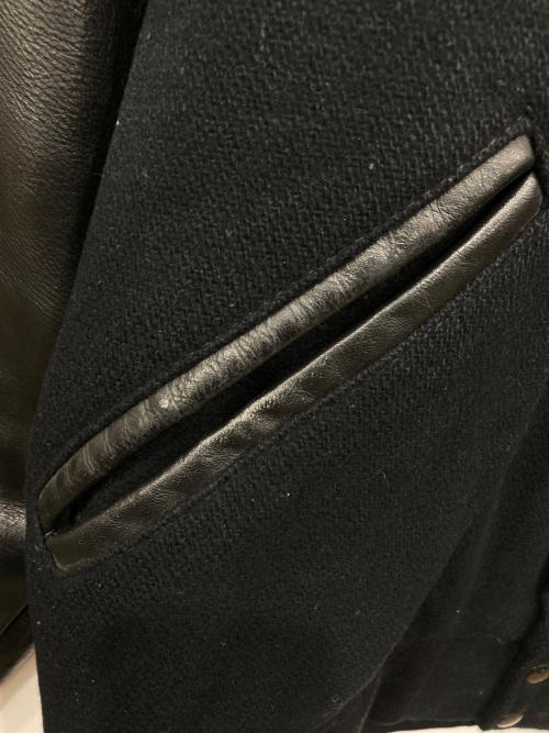 GAME（ゲーム）GAME (ゲーム) ウール切替スタジャン ブラック サイズ:Lの古着・服飾アイテム