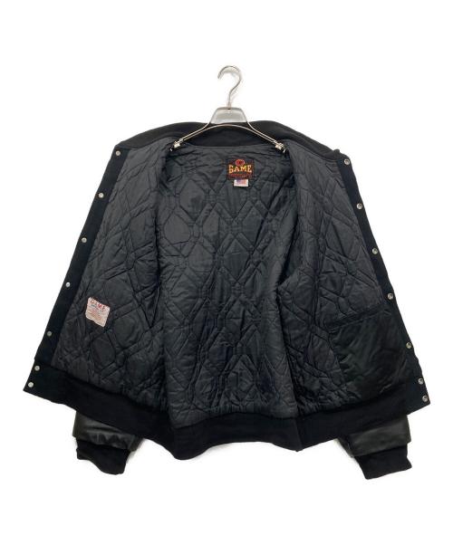 GAME（ゲーム）GAME (ゲーム) ウール切替スタジャン ブラック サイズ:Lの古着・服飾アイテム