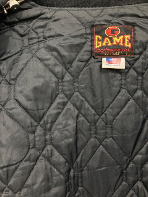 GAME（ゲーム）GAME (ゲーム) ウール切替スタジャン ブラック サイズ:Lの古着・服飾アイテム