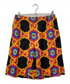 GUCCIグッチ）の古着「カレイドスコープシルクGGハーフパンツ」｜ブラック×イエロー