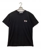 maison kitsuneメゾンキツネ）の古着「ダブルフォックスヘッドロゴＴシャツ」｜ブラック