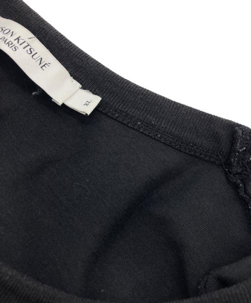 maison kitsune（メゾンキツネ）MAISON KITSUNE (メゾンキツネ) ダブルフォックスヘッドロゴＴシャツ ブラック サイズ:XLの古着・服飾アイテム