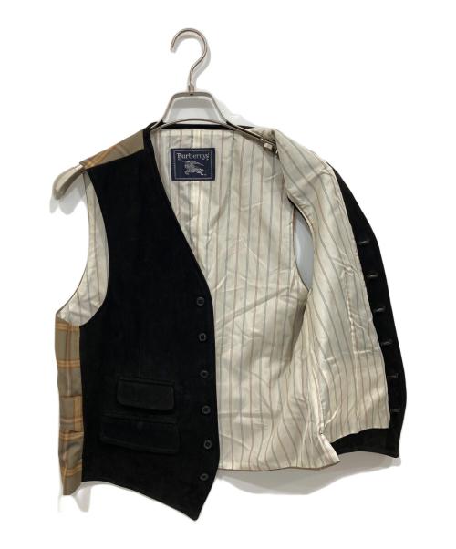 Burberry's（バーバリー）Burberry's (バーバリーズ) レザー気り替えシベスト ブラック サイズ:MAの古着・服飾アイテム