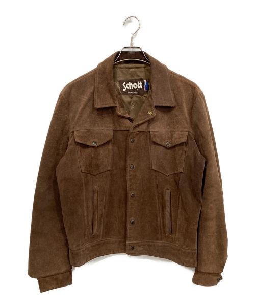 Schott（ショット）Schott (ショット) スウェードトラッカージャケット ブラウン サイズ:42の古着・服飾アイテム