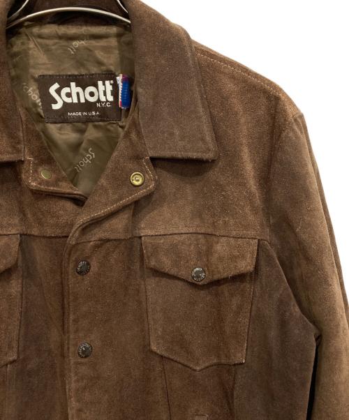Schott（ショット）Schott (ショット) スウェードトラッカージャケット ブラウン サイズ:42の古着・服飾アイテム