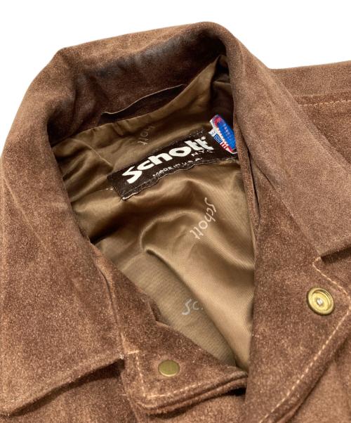 Schott（ショット）Schott (ショット) スウェードトラッカージャケット ブラウン サイズ:42の古着・服飾アイテム