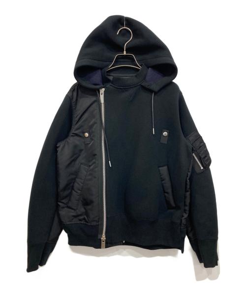 sacai（サカイ）sacai (サカイ) スポンジスウェットパーカー ブラック サイズ:1の古着・服飾アイテム