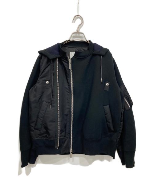 sacai（サカイ）sacai (サカイ) スポンジスウェットパーカー ブラック サイズ:1の古着・服飾アイテム