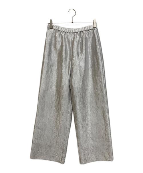 icB（アイシービー）icB (アイシービー) ブライトカールマイヤー ワイドストレートパンツ ホワイト サイズ:Sの古着・服飾アイテム