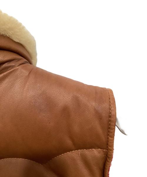 TMT（ティーエムティー）TMT (ティーエムティー) 襟ボアゴートレザーベスト ブラウン サイズ:Lの古着・服飾アイテム