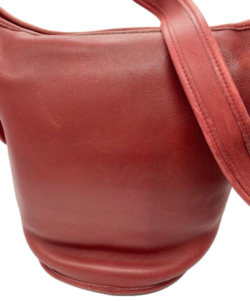 COACH（コーチ）COACH (コーチ) レザーショルダーバッグ レッドの古着・服飾アイテム