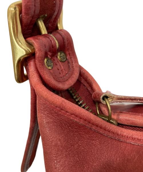 COACH（コーチ）COACH (コーチ) レザーショルダーバッグ レッドの古着・服飾アイテム