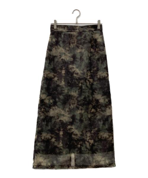 RIM.ARK（リムアーク）RIM.ARK (リムアーク) シアースカート ブラック×カーキ サイズ:38の古着・服飾アイテム