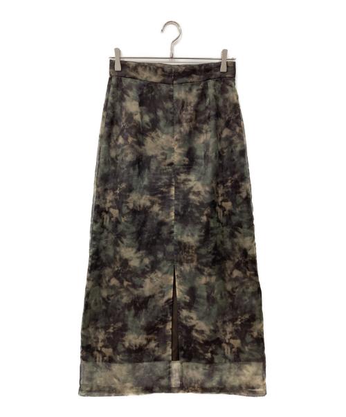 RIM.ARK（リムアーク）RIM.ARK (リムアーク) シアースカート ブラック×カーキ サイズ:38の古着・服飾アイテム