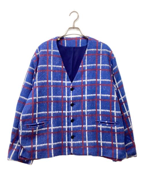 kreepe（クリープ）kreepe (クリープ) ノーカラージャケット ブルー サイズ:Lの古着・服飾アイテム