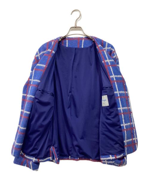 kreepe（クリープ）kreepe (クリープ) ノーカラージャケット ブルー サイズ:Lの古着・服飾アイテム