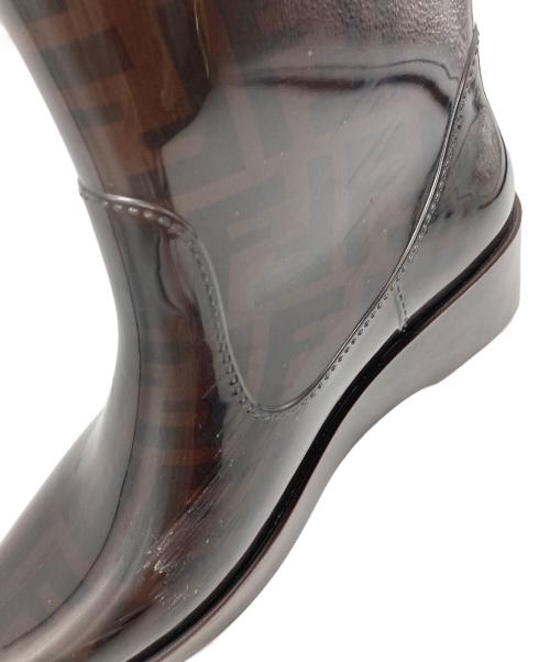 FENDI（フェンディ）FENDI (フェンディ) ズッカ柄レインブーツ ブラウン サイズ:35の古着・服飾アイテム