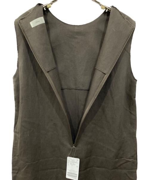 IENA（イエナ）IENA (イエナ) 綿麻サテンIラインワンピース ブラウン サイズ:38の古着・服飾アイテム
