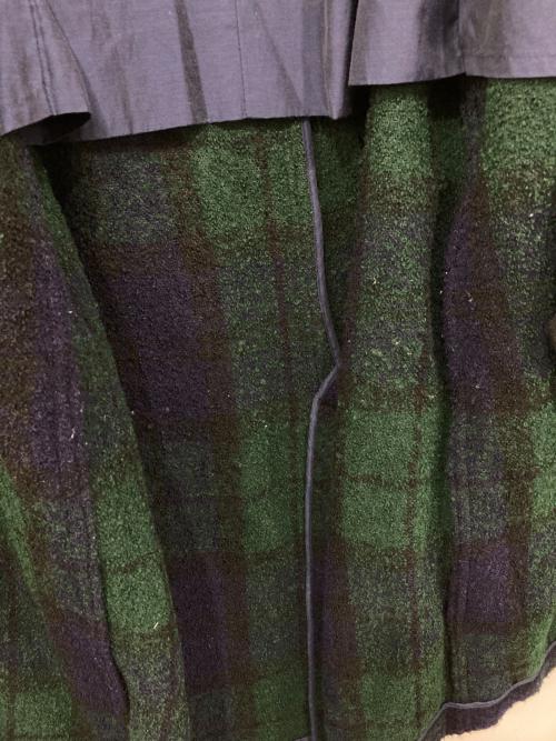 FRANKLIN TAILORED（フランクリンテーラード）FRANKLIN TAILORED (フランクリンテーラード) チェック切替コート ネイビー サイズ:3の古着・服飾アイテム