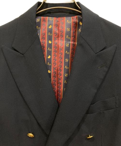 ジョジョの奇妙な冒険（ジョジョノ奇妙ナ冒険）ジョジョの奇妙な冒険 (ジョジョノキミョウナボウケン) P.S.FA (パーフェクトスーツファクトリー) ダブルブレザーテーラードジャケット ネイビー サイズ:LLの古着・服飾アイテム