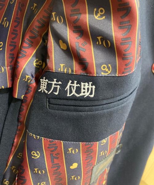 ジョジョの奇妙な冒険（ジョジョノ奇妙ナ冒険）ジョジョの奇妙な冒険 (ジョジョノキミョウナボウケン) P.S.FA (パーフェクトスーツファクトリー) ダブルブレザーテーラードジャケット ネイビー サイズ:LLの古着・服飾アイテム