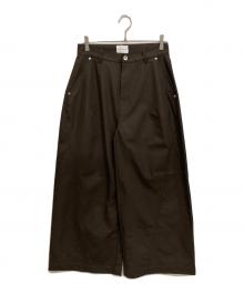 CAMPHOR WOOD（カンファーウッド）の古着「スーパーワイドバギーポリエステルスラックス」｜ブラウン