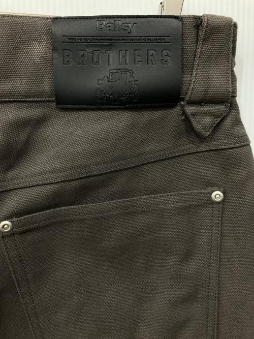 Ballsy.Brothers（ボールジーブラザーズ）BALLSY.BROTHERS (ボールジーブラザーズ) ダックストレートペインタートラウザー ブラウン サイズ:Lの古着・服飾アイテム
