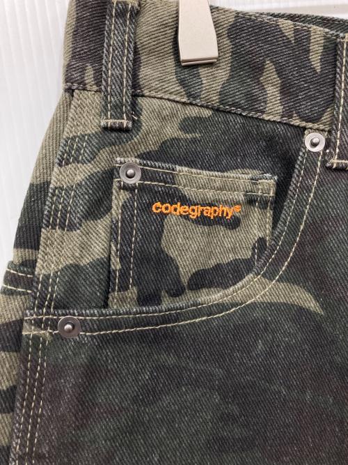 CODEGRAPHY（コードグラフィー）codegraphy (コードグラフィー) カモデニムハーフパンツ カーキ サイズ:Mの古着・服飾アイテム