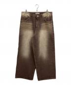 NOS COULEURSノ クールール）の古着「ワイドデニムパンツ」｜ブラウン