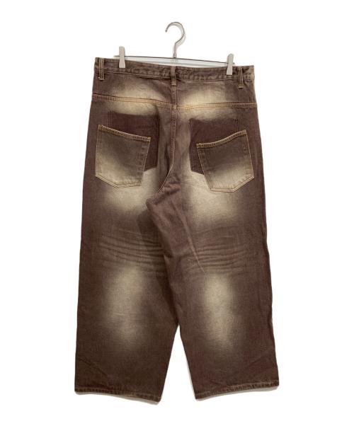 NOS COULEURS（ノ クールール）NOS COULEURS (ユーズド) ワイドデニムパンツ ブラウン サイズ:2の古着・服飾アイテム
