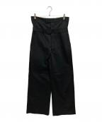 Go Go Darlinゴーゴーダーリン）の古着「ダブルウエストワイドスラックス」｜ブラック