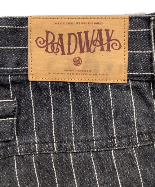BADWAY（バッドウェイ）BADWAY (バッドウェイ) グランジストライプデニムパンツ ブラック サイズ:Lの古着・服飾アイテム