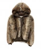 Jaded Londonジェイデッドロンドン）の古着「フェイクファーフード ジャケット」｜ブラウン