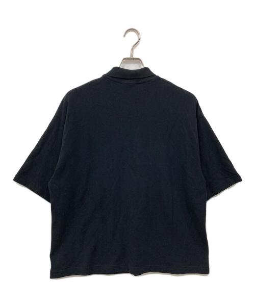 maison kitsune（メゾンキツネ）MAISON KITSUNE (メゾンキツネ) フォックスヘッドパッチ オーバーサイズポロシャツ ブラック サイズ:Mの古着・服飾アイテム